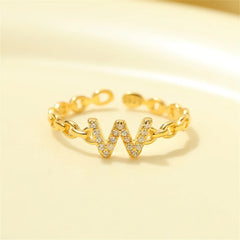 Dainty Diamond Letter Initial Ring