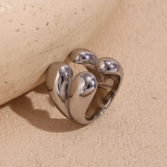 18K Four Droplet Bold Ring