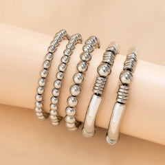 5-Piece Beaded Bracelet Stack Set