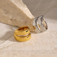 18K Modern Wrap Around Flat Ring