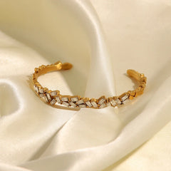18K Scattered Diamonds Bangle Bracelet