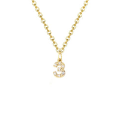 Dainty Zircon Letter Initial, Number, Symbol Chain Necklace - Veinci