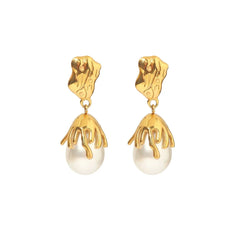 18K Blooming Pearl Necklace and Earrings