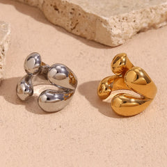 18K Four Droplet Bold Ring