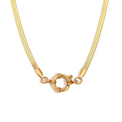 18K Anchor Wheel Clasp Chain Necklaces