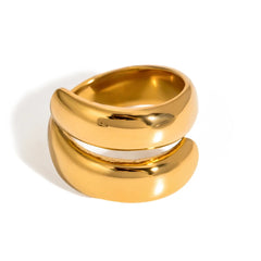 18K Modern Wrap Around Flat Ring