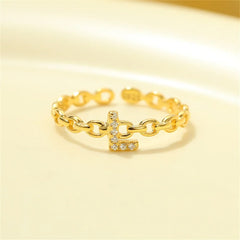 Dainty Diamond Letter Initial Ring