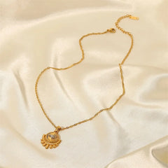 18K Dainty Sun & Moon Evil Eye Necklace