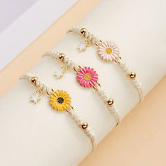 Braided Feminine Flower Star Bracelet