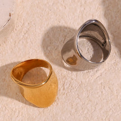 18K Wide Waves Classy Ring