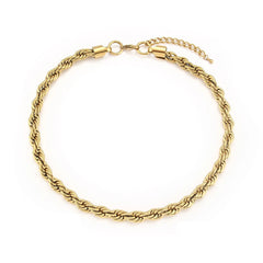 18K Thick 8mm Rope Bracelet and Necklace