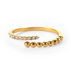 18K Beaded & Zircon Tipped Ring