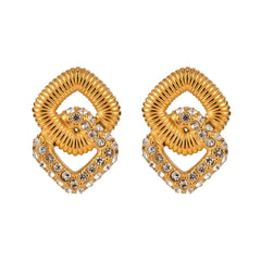 18K Textured Dual Squircle Earrings