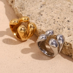 18K Four Droplet Bold Ring