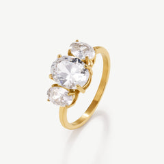 Oval Triology Diamond-Inspired Ring