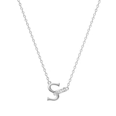 Dainty Forever Connected Initial Halo Necklace