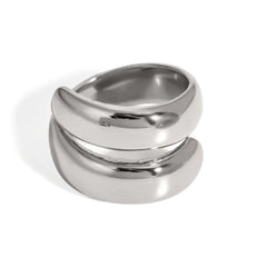 18K Modern Wrap Around Flat Ring