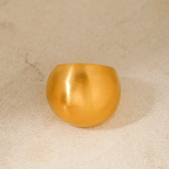 18K Bold Round Brushed Ring