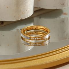 Dainty Shell Paved Dainty Diamond Ring
