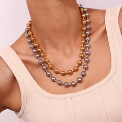 18K Classic Chunky Beaded Necklace