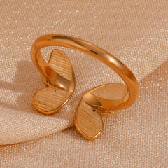 18K Diamond Accented Textured Open Butterfly Ring