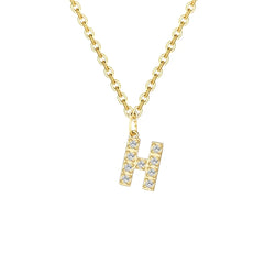 Dainty Zircon Letter Initial, Number, Symbol Chain Necklace - Veinci