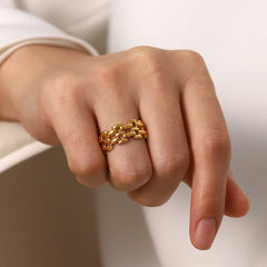 18K Rice Bead Ring