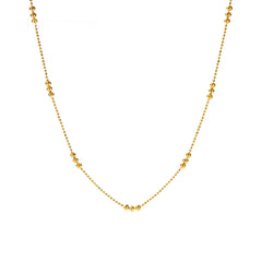 16k Dainty Triple Bead Accent Necklace