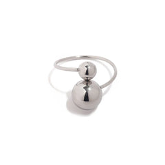 18K Bold Two Ball Open Ring