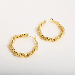14K Deluxe Textured Spiral Hoop Earrings