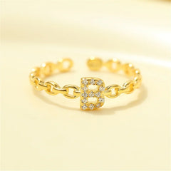 Dainty Diamond Letter Initial Ring
