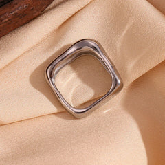 18K Textured Square Ring