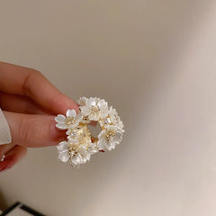 Round Floral Accented Elegant Earrings