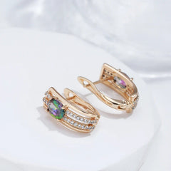 C Shaped Diamond Accented Centerpiece Earrings