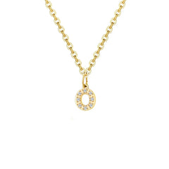 Dainty Zircon Letter Initial, Number, Symbol Chain Necklace - Veinci