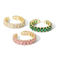 Dainty Oval Cut Diamond Adorned Ring