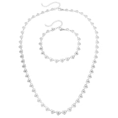 Dainty Spiral Hearts Bracelet and Necklace Set