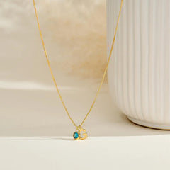 Dainty Initial & Birthstone Necklace