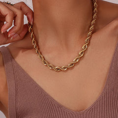 18K Thick 8mm Rope Bracelet and Necklace