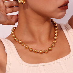 18K Classic Chunky Beaded Necklace