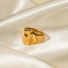 Wide Wave Textured Ring