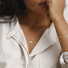 Dainty Personalized Disc Initial Necklace