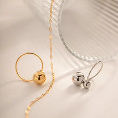 18K Bold Two Ball Open Ring