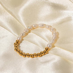 18K Beaded Pearl Split Bracelet