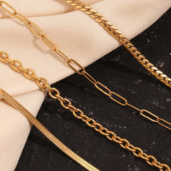 18K Anchor Wheel Clasp Chain Necklaces