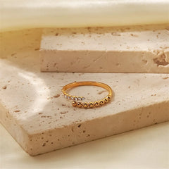 18K Beaded & Zircon Tipped Ring