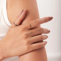 18K Beaded & Zircon Tipped Ring