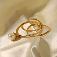 18K Blooming Pearl Necklace and Earrings