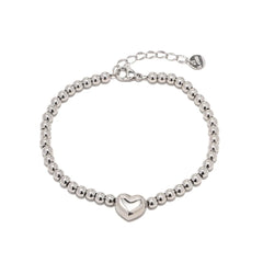 18K Classy Beaded Heart Bracelet