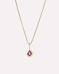 Solid Gold Amethyst Blue Sapphire Blue Topaz Yellow Citrine Semi Precious Stones Birthstones Pendant Necklaces For Women Ana Luisa Teardrop Necklace Amethyst